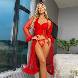 Elegant Long Sleeve Ankle-Length Robes Nightgowns