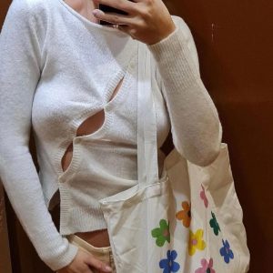 Elegant  Long Sleeve Knitted Streetwear Sweater