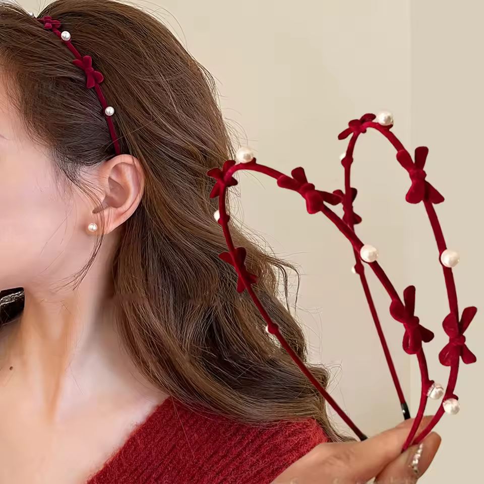Fairy Pearl Leaf Rose Hair Hoops Valentine’s Day Headbands