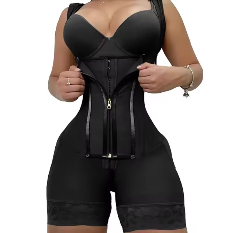 High Compression Girdle Double Tummy Control Open Crotch With Zipper Shapewear