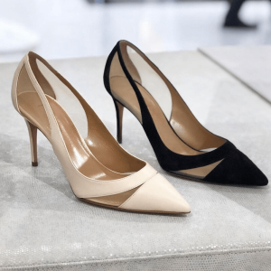High Heels Suede Mesh Pumps Women’s Shoes 2023 New Fashion Breathable Hollowed Out