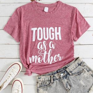 Mother’ Day Letters Print O-neck Short Sleeve T-Shirt