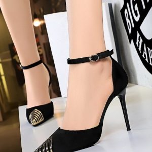 Night Club Pointed Toe Ankle Strap Heels