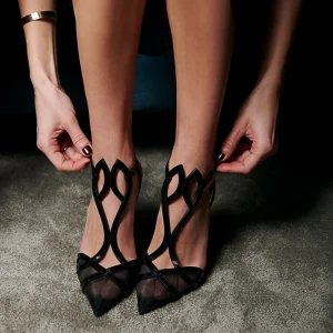 Rhinestone Diamond patent Leather Buckle Pointed Stiletto High Heel