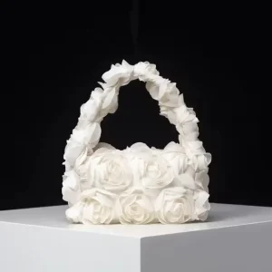 Elegant Rose Pattern Cute Small Square Handbag