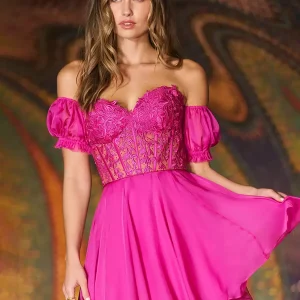 Short Sweetheart Neck Lace Charming With Homecoming Dress