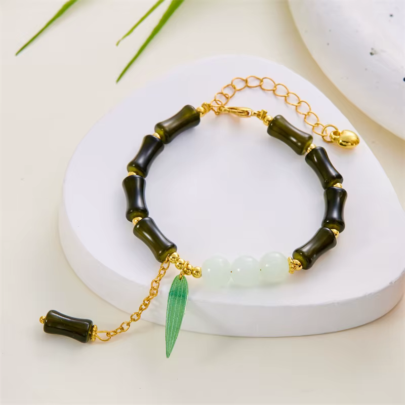 Sweet Bamboo Joint Flower Pendant Daily Wear Bracelet