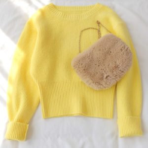 Sweet Sweater O Neck Full Knitted Solid Loose Pullover