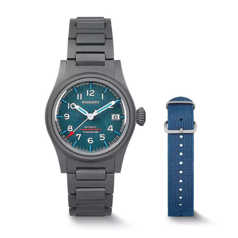 Titanium Automatic Seiko NH35 Movement Sport 100M Waterproof Outdoor Dive Wristwatch Mens