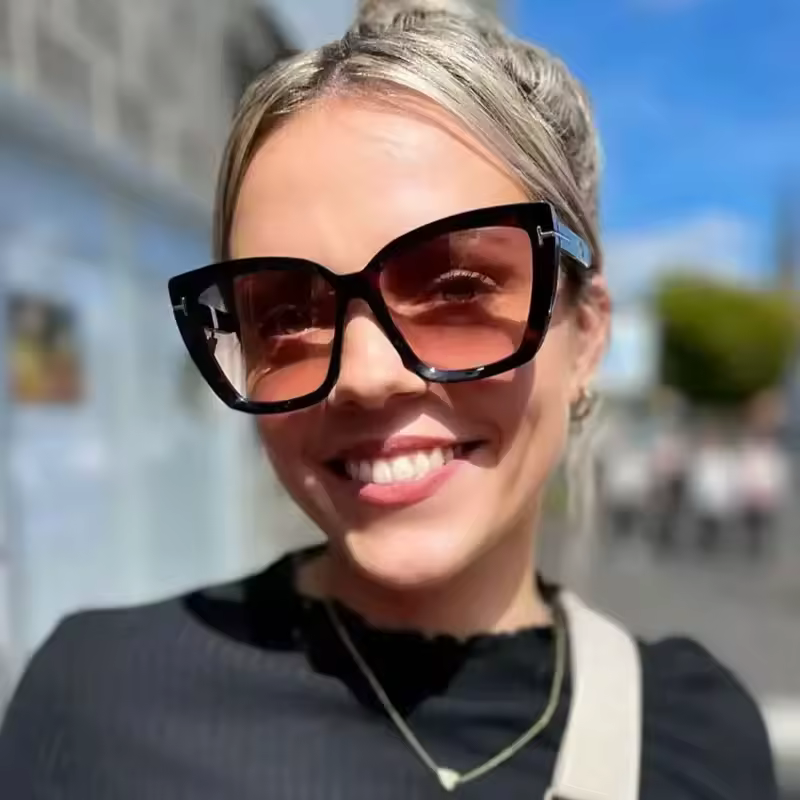 Trendy Oversized Cateye Sun Glasses Gradient Shades Big Frame Eyewear