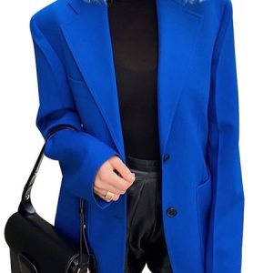 Turndown Collar Long Sleeve Buttons Casual Blazers