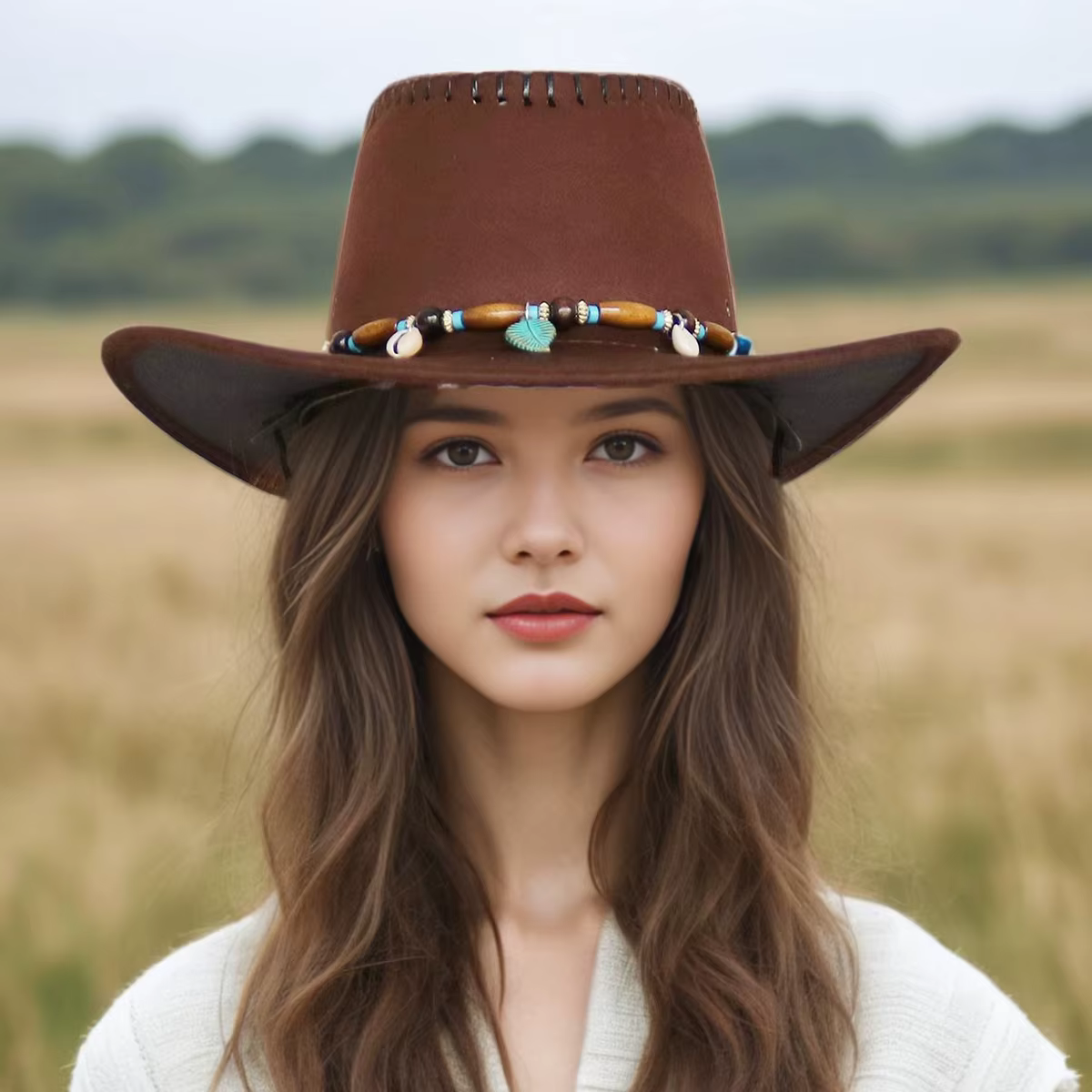 Vintage Big-edge Gentleman Artificial Suede Western Cowgirl Holidays Party Cosplay Hat