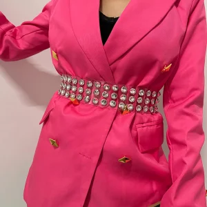 Wide Clearing Plastic Rhinestone Corset Cummerbund Waistband High-End Belt