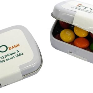 Branded Small Rectangle Tin filled with 30g Skittles
